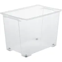 Rotho Box mit Rädern 65 l EVO EASY, Farbe:Transparent