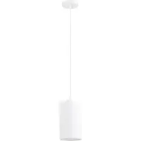 Licht-Erlebnisse Pendelleuchte Modern BENTO Weiß Metall Stoff E27 wohnliche Hängelampe Wohnzimmer Esszimmer Esstisch