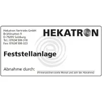 Hekatron Abnahmeschild FSA 3740888