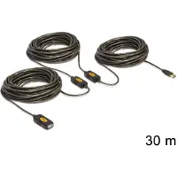 DeLOCK 30m, USB2.0 - USB2.0, 30 m, USB A, USB A, USB 2.0, Männlich/Weiblich, Schwarz