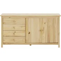 SIT Möbel Sideboard | 4 Schubladen, 2 Türen | Kiefer-Holz massiv | natur | B 150 x T 40 x H 80 cm | 19000-66 | Serie SIDEBOARD