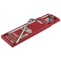 AMF Winkelschraubendrehersatz 911LG-BM8D 8-teilig Schiebekassette SW 2 - 10 mm lang Kugelkopf CV-Stahl