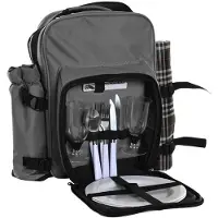 DKD Home Decor Picnic set 28,5 x 20 x 39 cm Dark grey