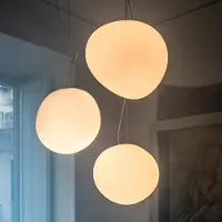 Foscarini Design Hängelampe Gregg grande, dimmbar, weiß / opal, für Wohn- / Esszimmer, Glas, Design, Pendelleuchte