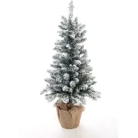 Evergreen Künstlicher Weihnachtsbaum inkl.Kunstschnee und LEDs Grün 90 cm