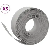 vidaXL Rasenkanten 5 Stk. Grau 10 m 20 cm Polyethylen