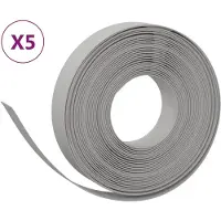 vidaXL Rasenkanten 5 Stk. Grau 10 m 10 cm Polyethylen