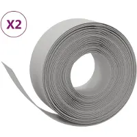vidaXL Rasenkanten 2 Stk. Grau 10 m 20 cm Polyethylen