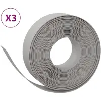 vidaXL Rasenkanten 3 Stk. Grau 10 m 15 cm Polyethylen