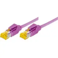 Tecline Patchkabel S/FTP, PiMF, Cat 6, erikaviolett, 0,3 m halogenfrei, mit Draka-Kabel und Hirosesteckern T