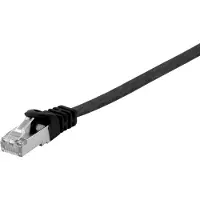 Equip Cat.6A U/FTP Flat Patchkabel, 10m, Schwarz, 10 m, Cat6a, U/FTP (STP), RJ-45, RJ-45, Schwarz