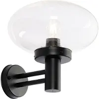 QAZQA Moderne Außenwandleuchte Schwarz mit Glas Elly