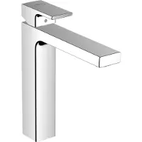 Hansgrohe Vernis Shape Waschtischarmatur, Einlocharmatur, 190 mm Auslauf, mit isoliertem Wasseranschluss und Abzug mit Stange, Chrom