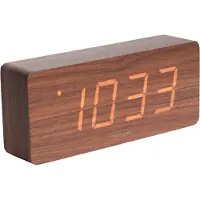 Karlsson - Wecker Tube - Dunkles Holzfurnier, weiße LED - 21x9x4,5cm