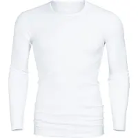 Mey Langarmshirt "CASUAL COTTON (K)", Herren, Gr. XL, weiß, Feinripp, Obermaterial: 100% Baumwolle, körpernah hüftlang, Rundhals, Shirts Langarmshirt, Elastischer Halsabschluss