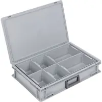 Lockweiler Kunststoffkoffer Polypropylen 24l 4 Einsatzkästen L600xB400xH133mm 1Griff - PC24 2XMB4 BL2XMB8 BL-13922411