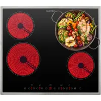 Klarstein Glaskeramik Kochfeld, Einbau-Kochfeld mit 4 Platten, 6500 W Elektro Kochfeld zum Kochen, Modernes Glaskeramikkochfeld, Glaskeramik Herdplatte mit 4 Kochfelder, Einbau Kochfeld Keramik