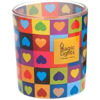 Magic Lights Hearts Candle In Glass 7.5 Cm Mehrfarbig