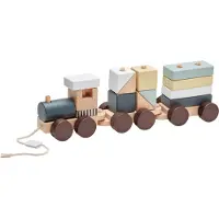 Kids Concept Zug mit Holzklötzen Edvin, Bauklötze