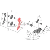 Shimano Außenplatte und Befestigungsbolzen RD-R9100