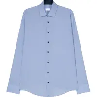 Seidensticker Businesshemd "Schwarze Rose", Herren, Gr. XL (43), normale Ärmellängen, blau, 100% Baumwolle, unifarben, slim fit, 2-Knopf-Manschette, Hemden Businesshemd, Slim 1/1 Kentkragen Uni
