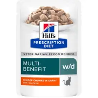 Hill's Pet Nutrition W/D Multi-Benefit Nassfutter für Katzem mit Huhn (Beutel)
