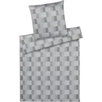Elegante Mako-Satin-Bettwäsche-Garnitur Piazza Farbe Silbergrau Größe 155x220cm+80x80