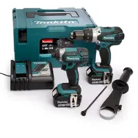 Makita DLX 2145 TJ Twin Pack 18V Akku Schlagbohrschrauber + Akku Schlagschrauber + 2x Akku 5,0Ah + Ladegerät + Makpac
