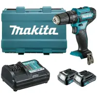 Makita HP 333 DWAE Akku Schlagbohrschrauber 12 V 30 Nm + 2x Akku 2,0 Ah + Ladegerät + Koffer