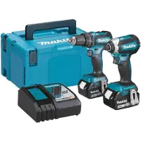 Makita DLX 2283 TJ Akku Combo Kit DHP 485 Akku Schlagbohrschrauber + DTD 153 Akku Schlagschrauber + 2x Akku 5,0 Ah + Ladegerät + Makpac