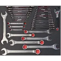 Bahco Fit&Go 3/3 Schaumstoffeinlage, Satz Rollgabelschlüssel/Ring-Maulschlüssel/Doppelmaulschlüssel - 34-tlg.