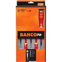Bahco Insulated Fit Slotted And Phillips With Multi-component Handle Schraubendreher-set 5 Einheiten