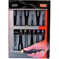 Bahco Ergo Slotted-phillips-pozidriv With Rubber Handle Schraubendreher-set 6 Einheiten