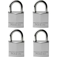 Masterlock Vorhängeschloss - Messing vernickelt - 20 mm - 4 Stück - 629EURQ