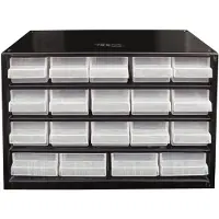 Raaco Stahl-Schubladenschrank mit 19 Schubladen - 30,6 x 15 x 19,5 cm