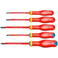 Facom ATD.J5VE Protwist Isolierter Schraubendreher 1000 Volt 5 Stück