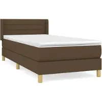 vidaXL Boxspringbett mit Matratze Dunkelbraun 80x200 cm Stoff