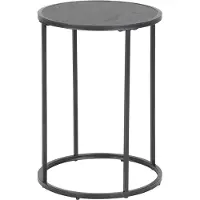 Actona Beistelltisch GROUP, schwarz (esche schwarz, matt schwarz, esche schwarz), B:40cm H:55cm T:40cm, Tische, Beistelltisch, Metallgestell im modernen Industrie-Look, rund, T: 40 x H: 55 cm