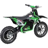 Actionbikes Motors Kinder Mini Enduro Elektro Crossbike | 500 Watt - Bis 24 km/h - Motocross - Pocketbike - Crossbike - Dirt Bike - Ab 8 Jahren (Grün)
