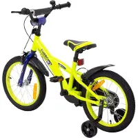 Actionbikes Motors Actionbikes Kinderfahrrad Turbo 16 Zoll | Kinder Fahrrad für Jungen & Mädchen - Bicycle - V-Brake Bremsen - Kettenschutz - 4-7 Jahre (Gelb/Blau)
