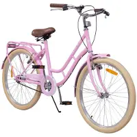 Actionbikes Motors Actionbikes Kinderfahrrad Retrostar 24 Zoll | Kinder Fahrrad - V-Brake Bremsen - Kettenschutz - Fahrradständer - Kinderrad - 8-12 Jahre (Rosa)