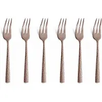 Amefa Dessertgabeln Felicity Hammered Rose (6-teilig)