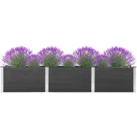 vidaXL Garten-Hochbeet 300x50x54 cm WPC Grau