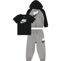 Nike Sweatset - Cardigan/Jogginghosen/T-Shirt - Carbon Heather - - 24 mt - Sweatsets