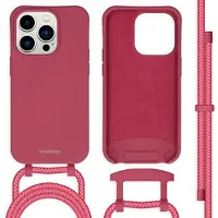 IMoshion Apple iPhone 14 Pro Hülle - Silikon - - Backcover/Hülle mit Band/Soft Case - Dunkelrot