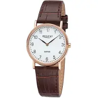 Regent Damen Uhr Lederarmband Leder Armbanduhr Analog braun URF1431