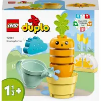 LEGO 10981 DUPLO My First Wachsende Karotte, Ostergeschenk für Kleinkinder, Osterdeko Stapelspielzeug für Babys ab 1,5 Jahren mit 4 Gemüse-Steinen, Lern-Spielzeug ins Osterkörbchen