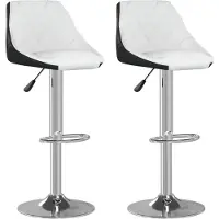 vidaXL Barhocker 2 Stk. Weiß und Schwarz Kunstleder