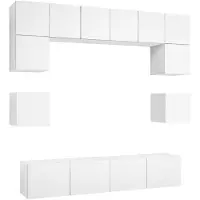 vidaXL 8-tlg. TV-Schrank-Set Weiß Holzwerkstoff