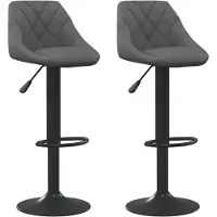 vidaXL Barhocker 2 Stk. Dunkelgrau Samt